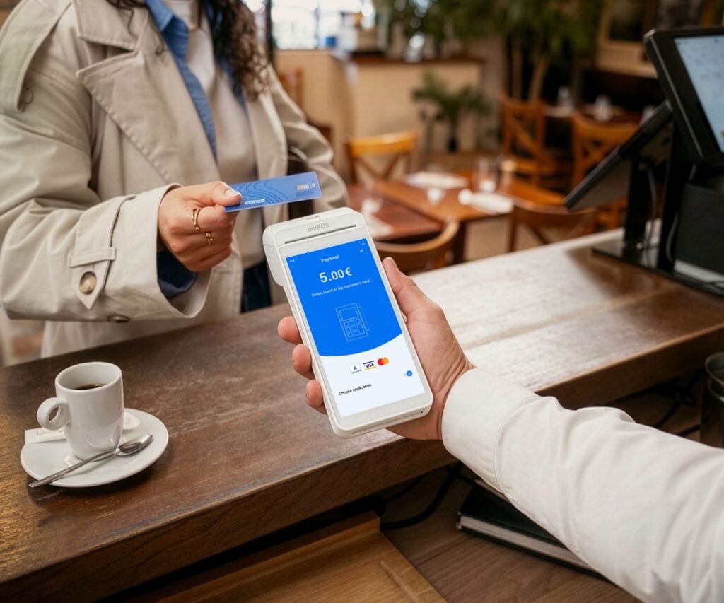 myPOS Ultra GC mobiles Kartenterminal im Café