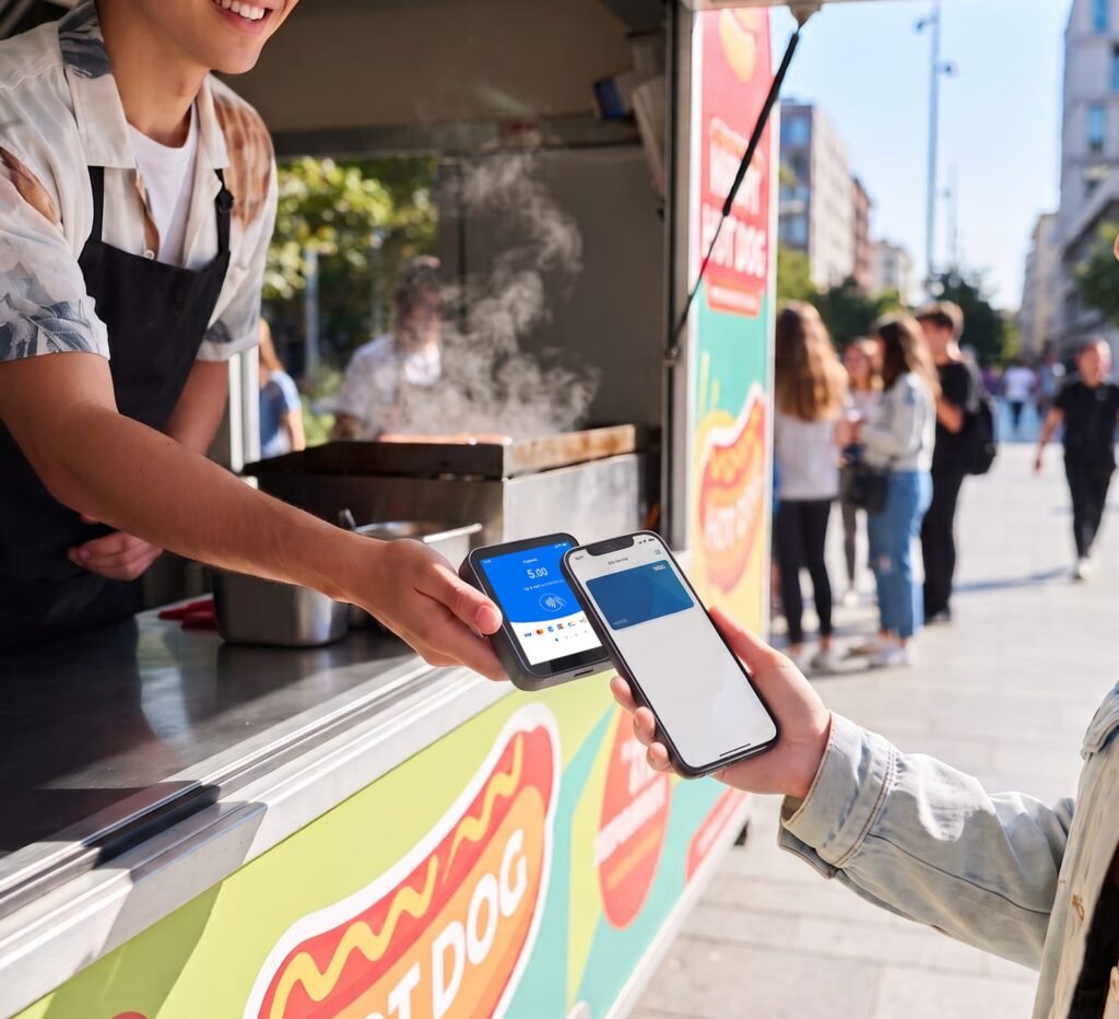 Kontaktlose Zahlung mit myPOS Flex am Imbisswagen