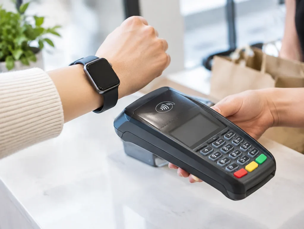Bezahlen mit der Smartwatch am Kartenterminal