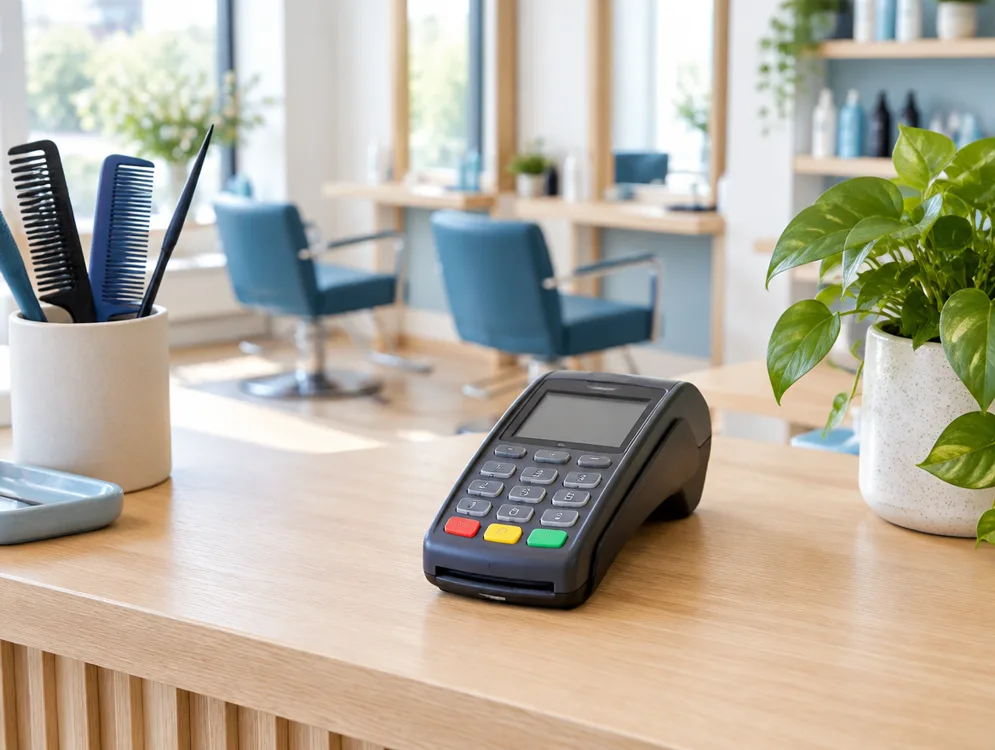 Kartenterminal im Einsatz, Symbolbild zu REA Card